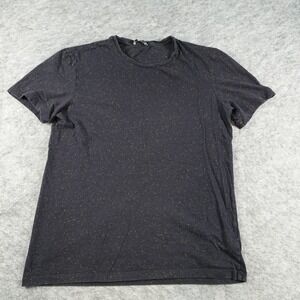 COS Top Womens Medium Blue Crew Neck Pullover Textured Tee Marled Short Sleeve